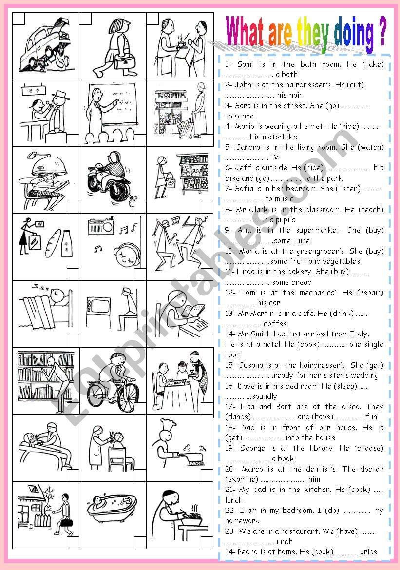 what are they doing? worksheet