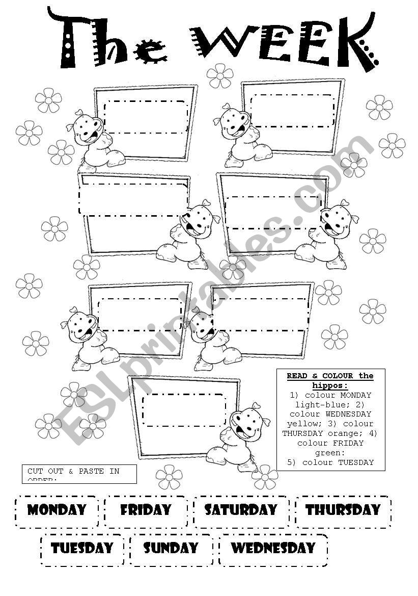 THE WEEK (Editable) worksheet