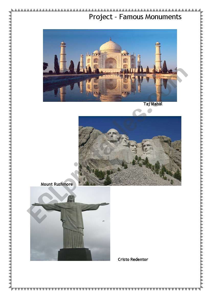 Famous Monuments worksheet