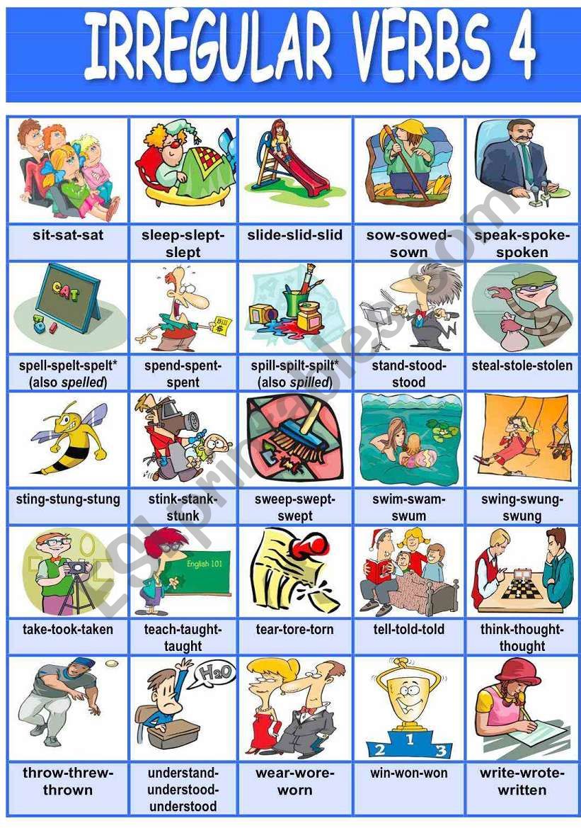 Irregular verbs pictionary (4/4)