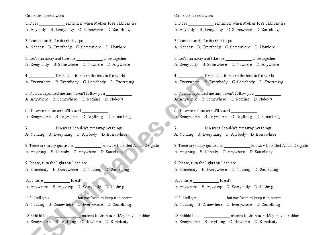 Every...-Some...-Any...-No 01 worksheet