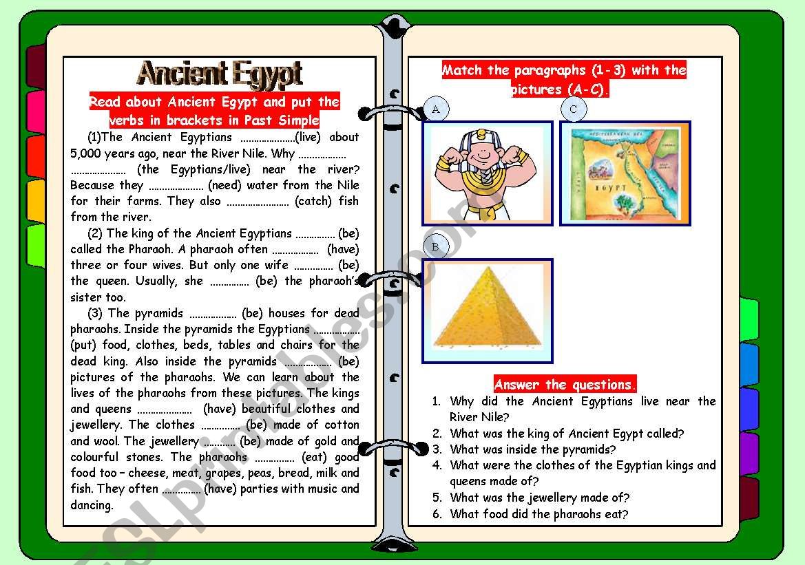 Ancient Egypt - Past Simple worksheet