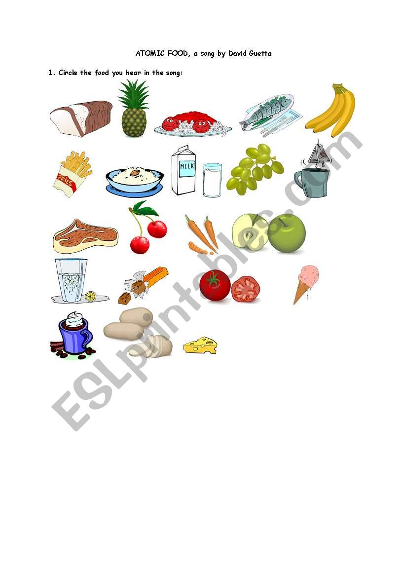 ATOMIC FOOD, PART 1 worksheet