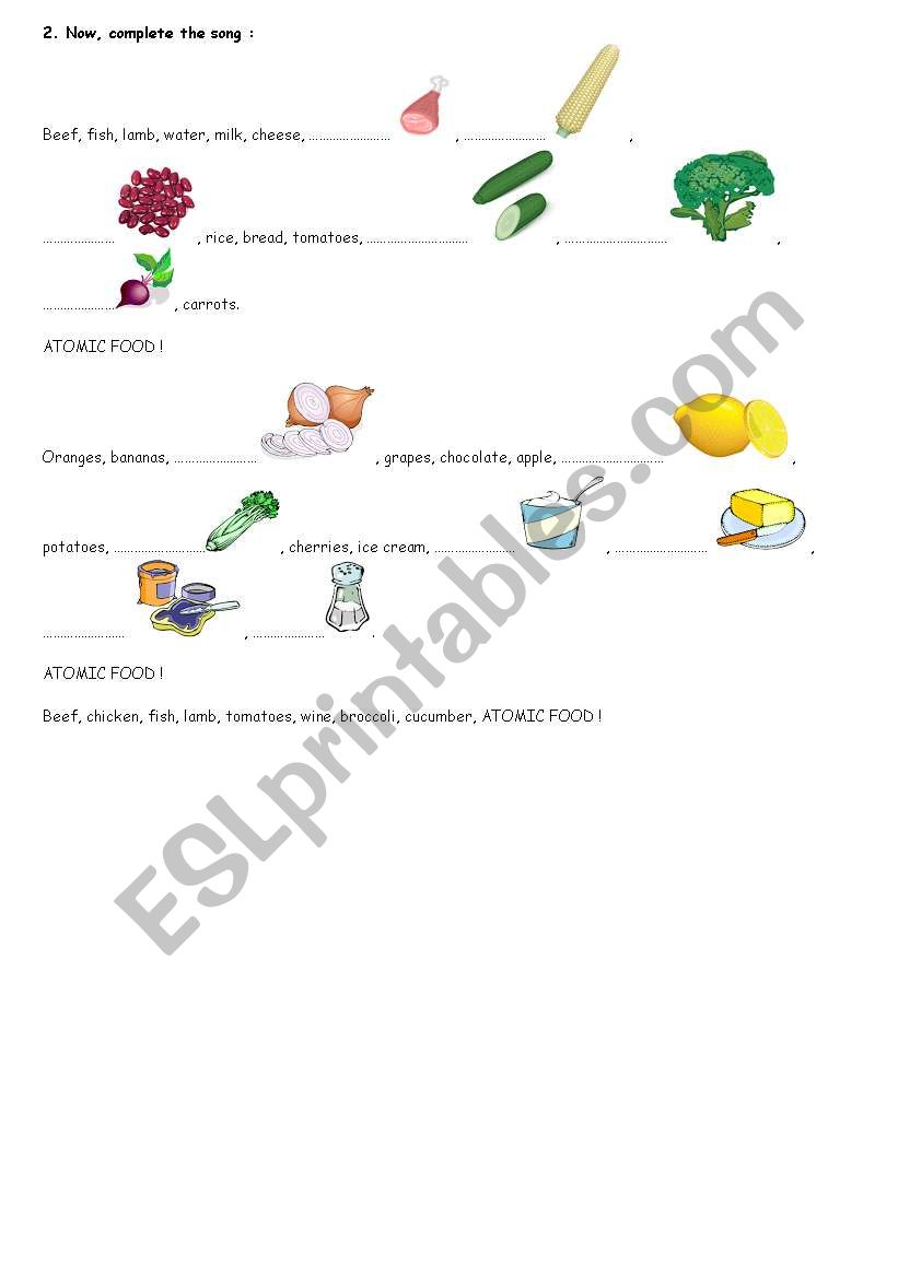 ATOMIC FOOD, PART 2 worksheet
