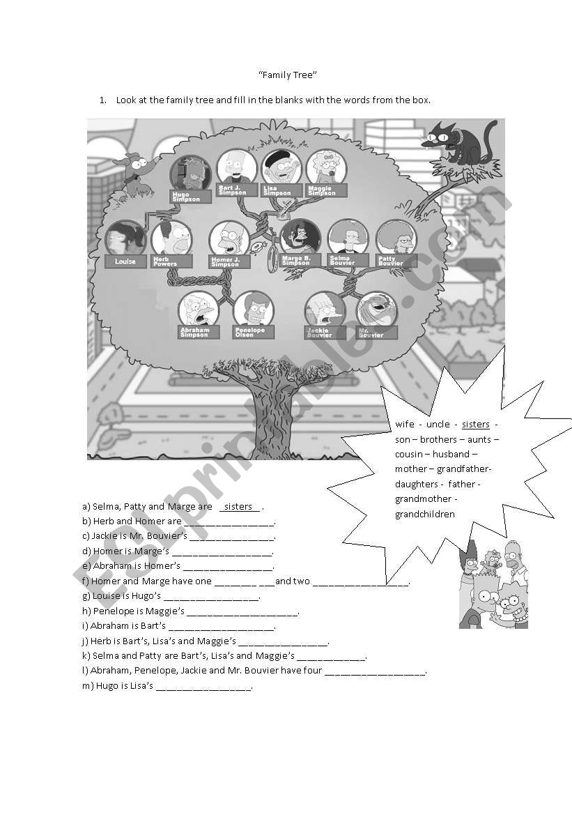 Family Tree worksheet