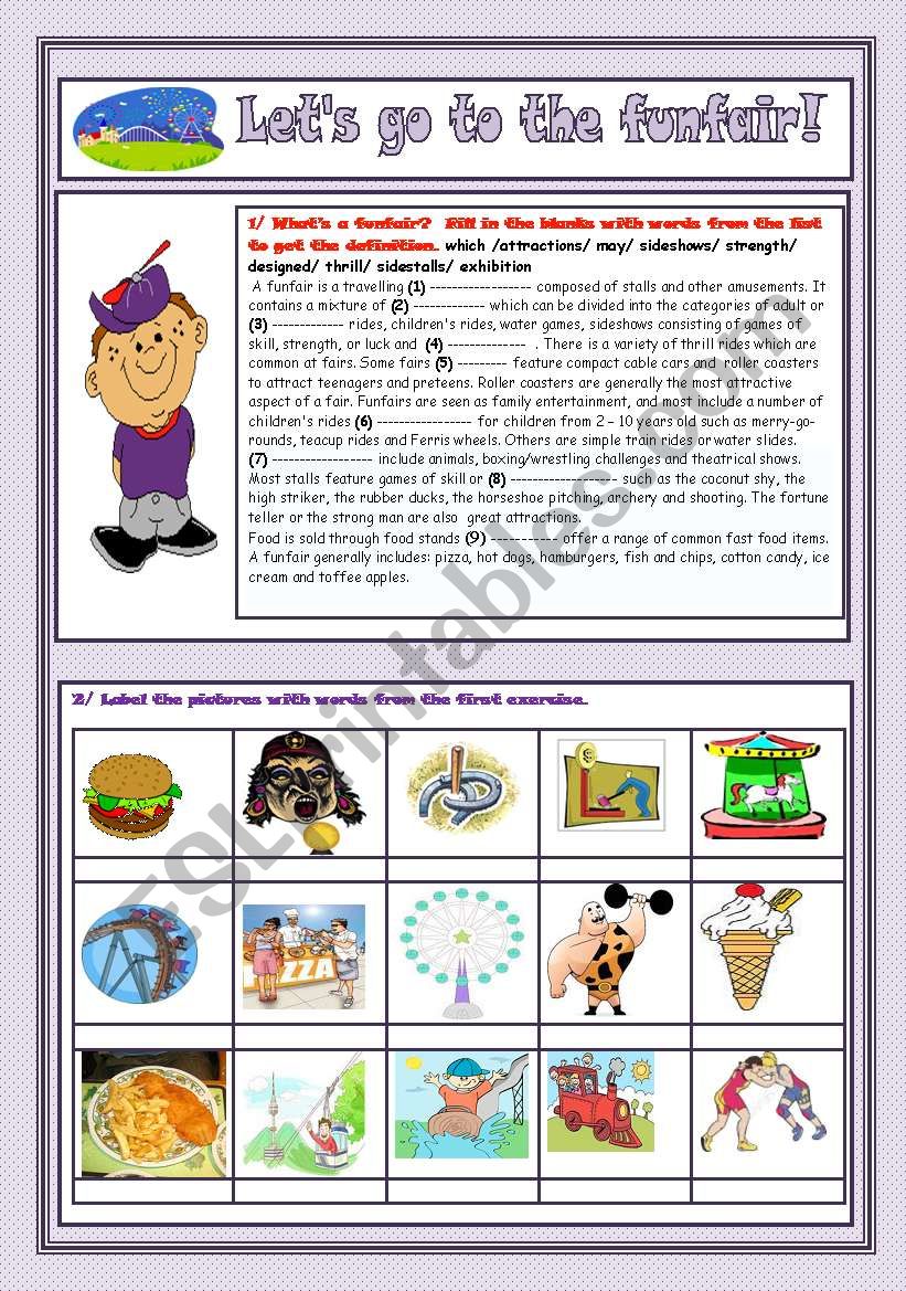 Entertainment: LetÂ´s go to the funfair (2pages)