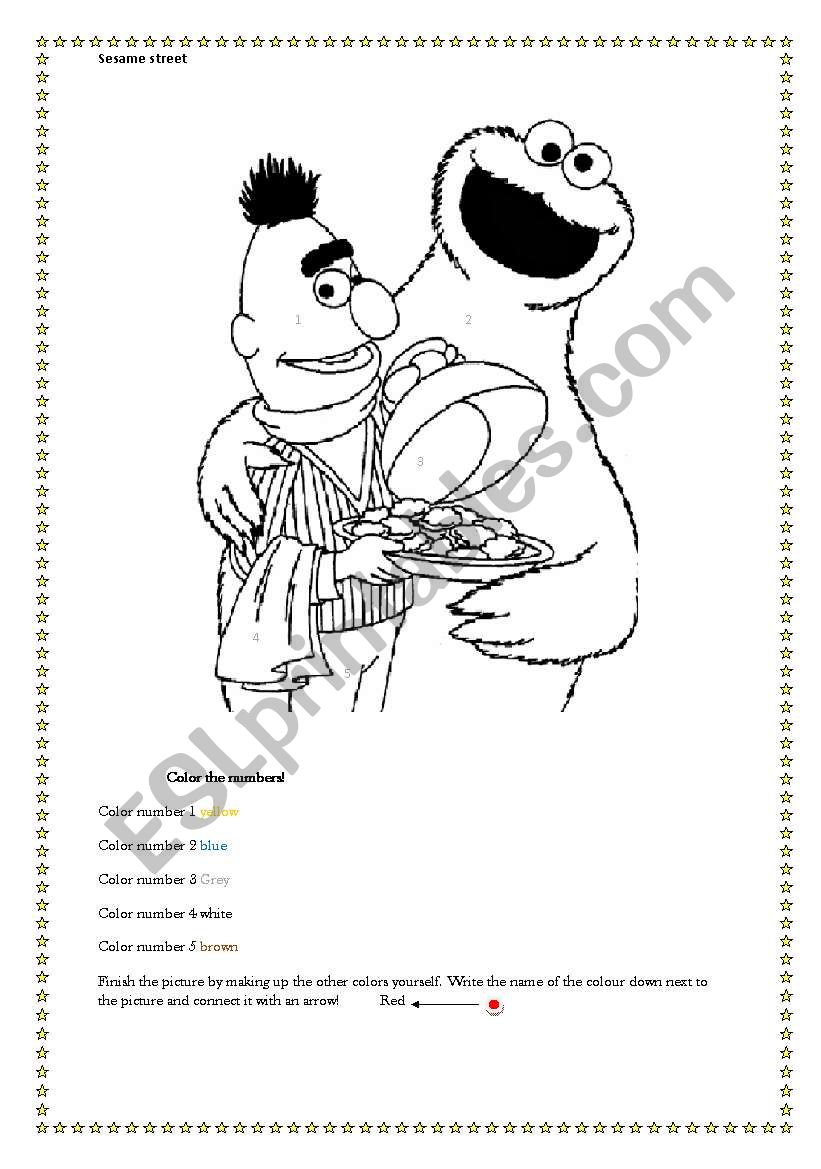 Sesame street Colouring worksheet