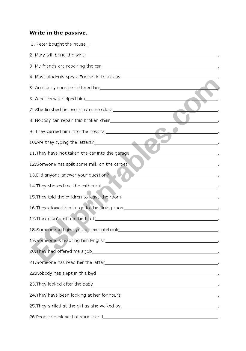 passive voice worksheet