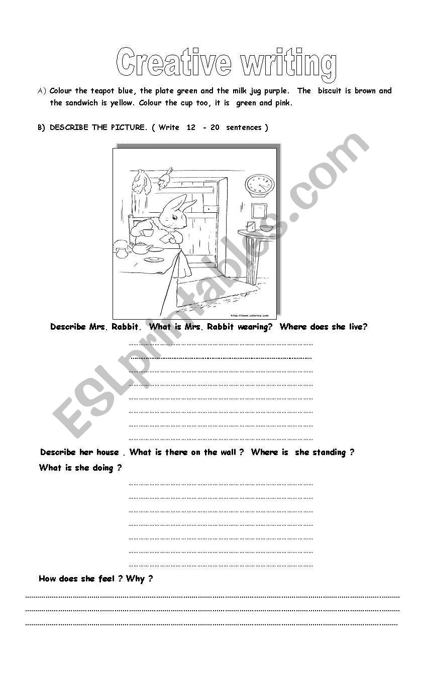 Creative writing worksheet