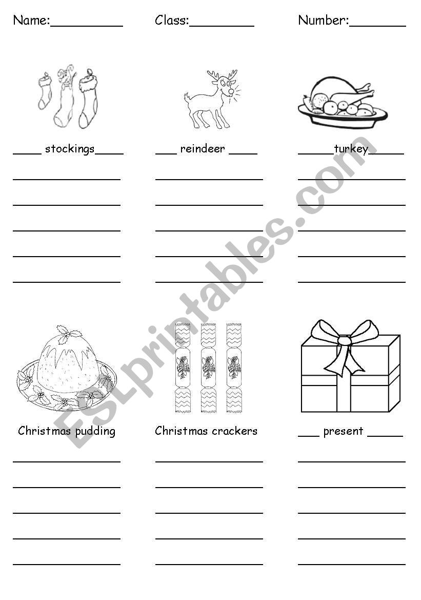 Christmas Spelling worksheet