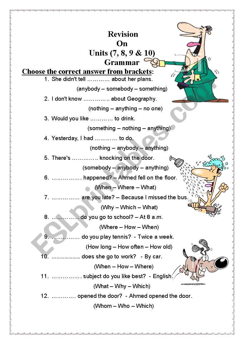 Macmillan 4 revision sheet worksheet