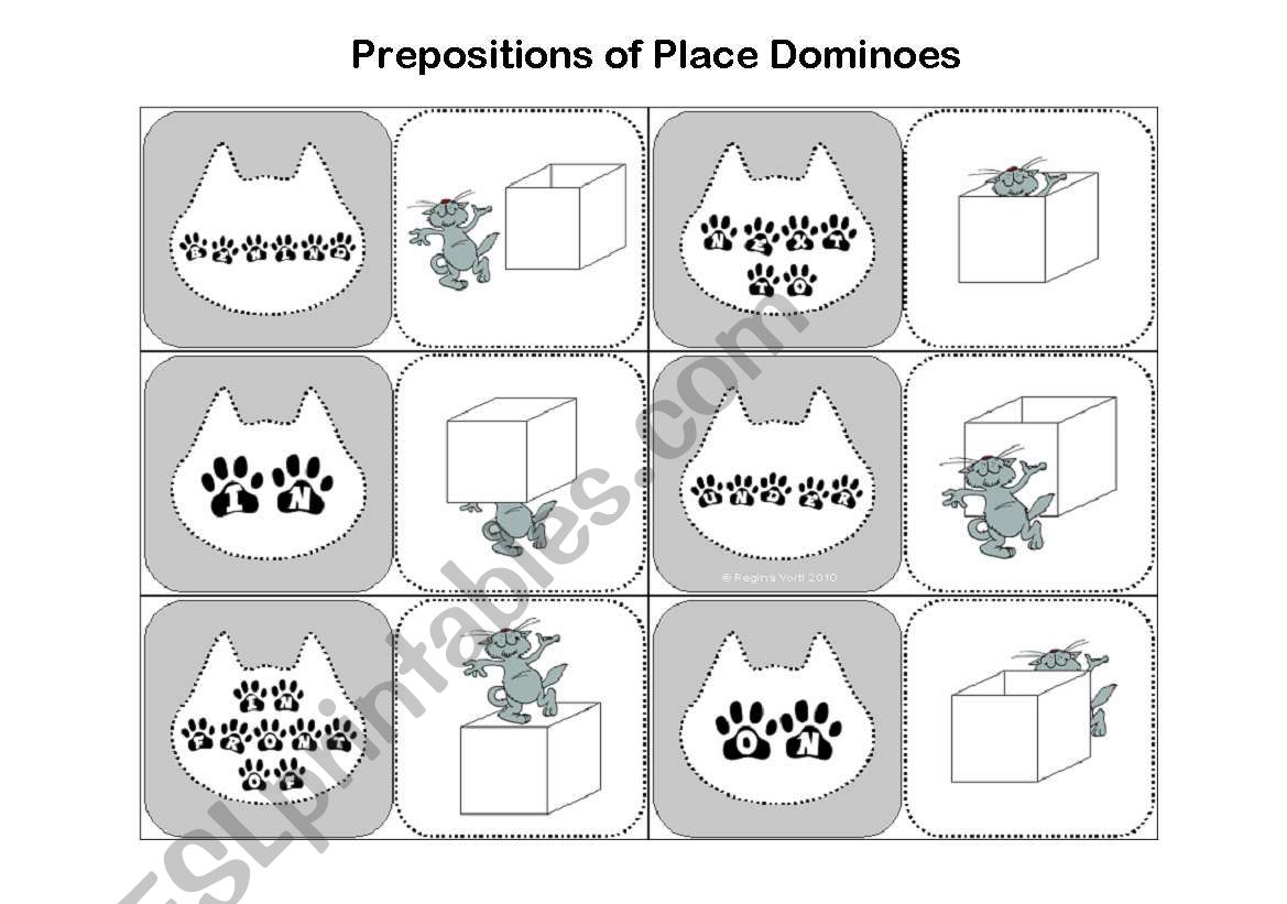 Prepositions of Place (EASY) Dominoes (by blunderbuster)