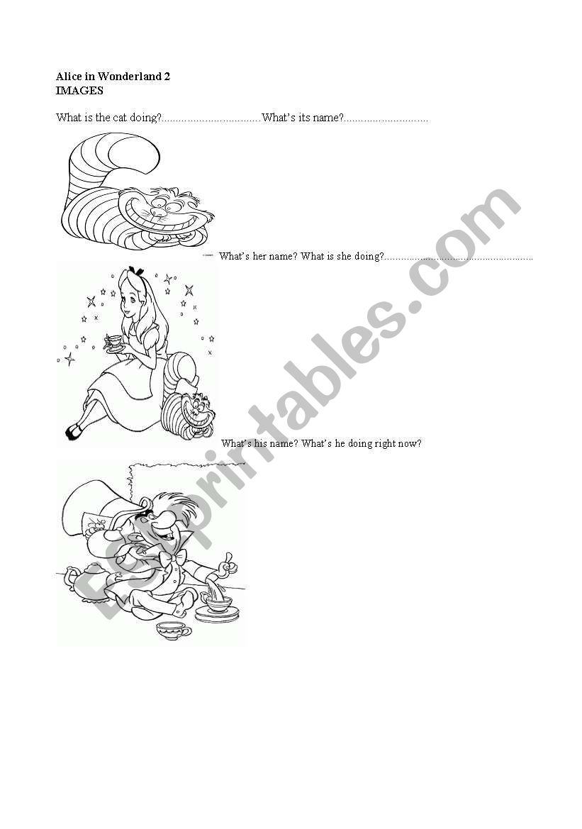 Alice in Wonderland (part 2) worksheet
