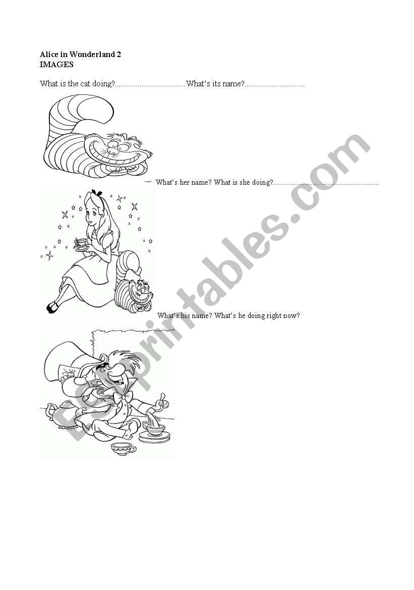 Alice in Wonderland (part 2) worksheet