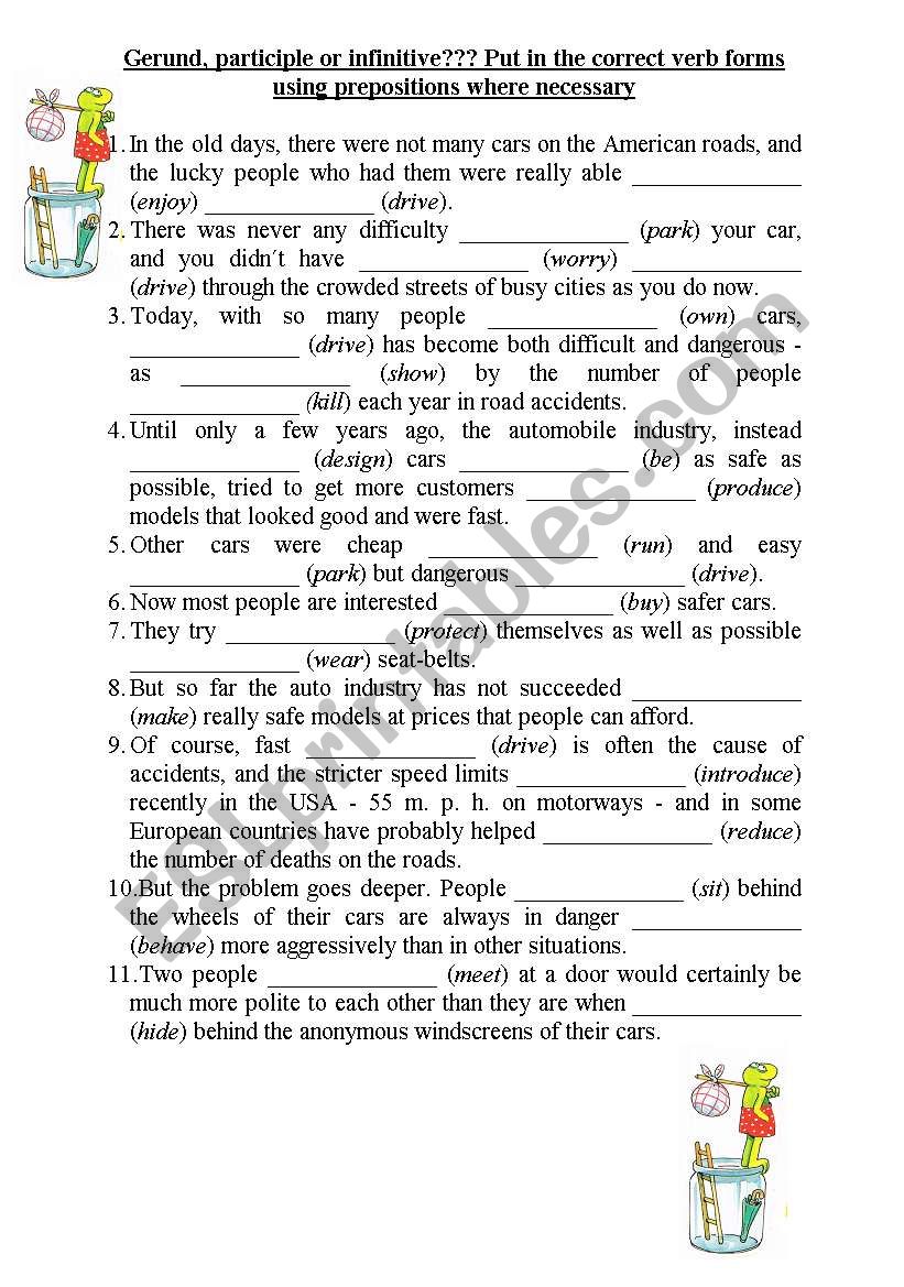 Gerund or infinitive? worksheet