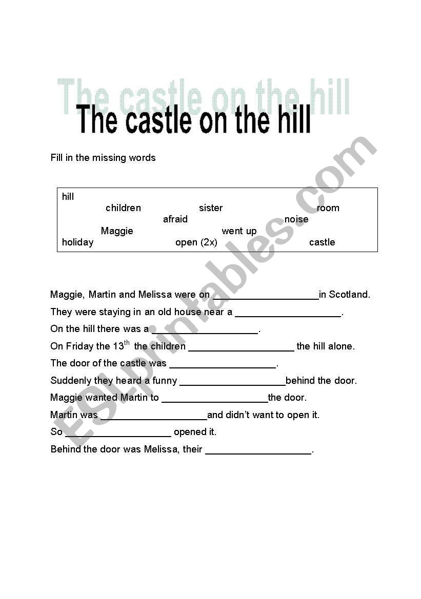 The castle on the hill worksheet