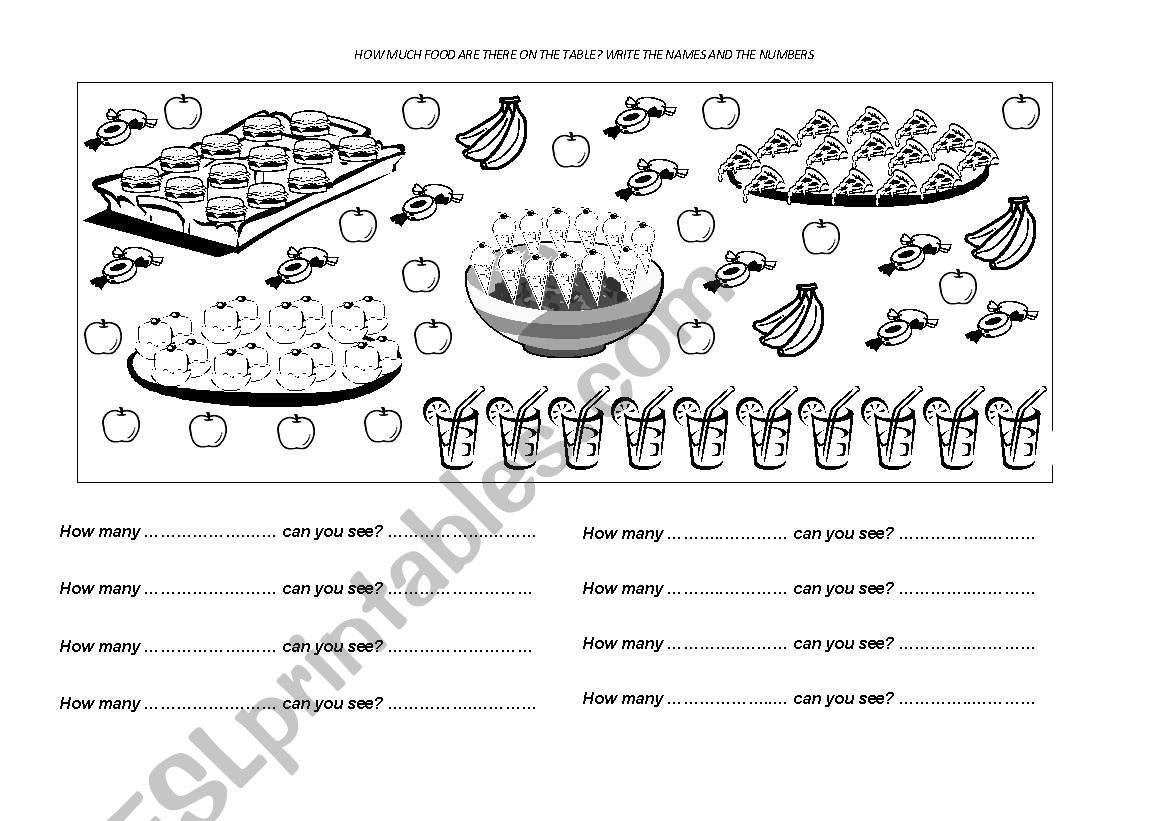 HOW MUCH FOOD ARE THERE ON THE TABLE?