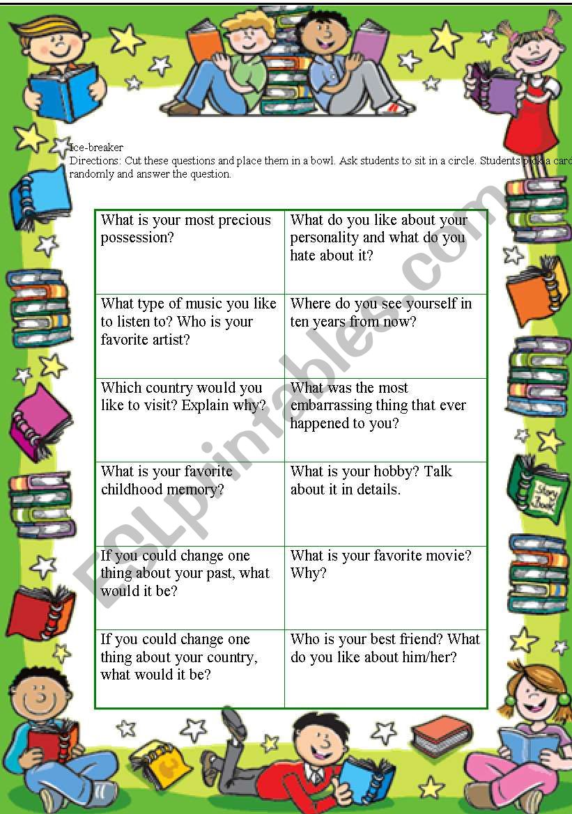 Ice breaker worksheet