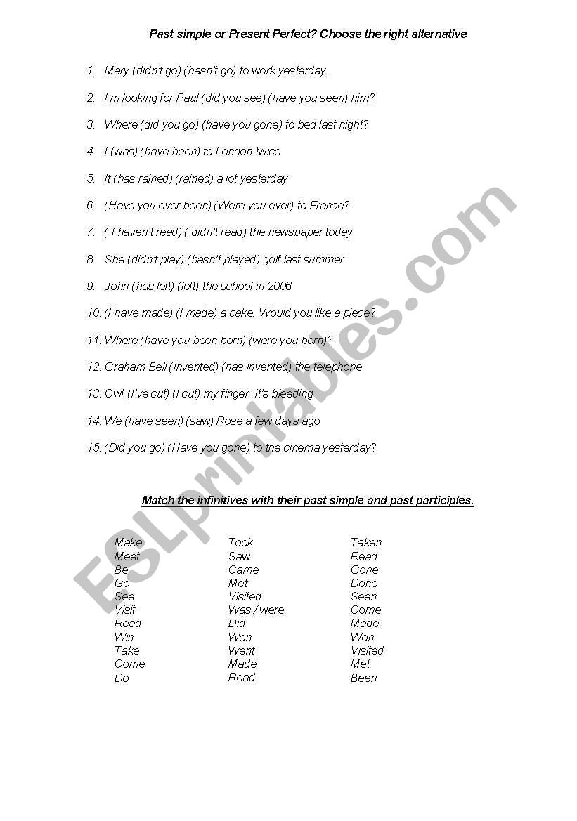 PAST SIMPLE OR PRESENT PERFECT