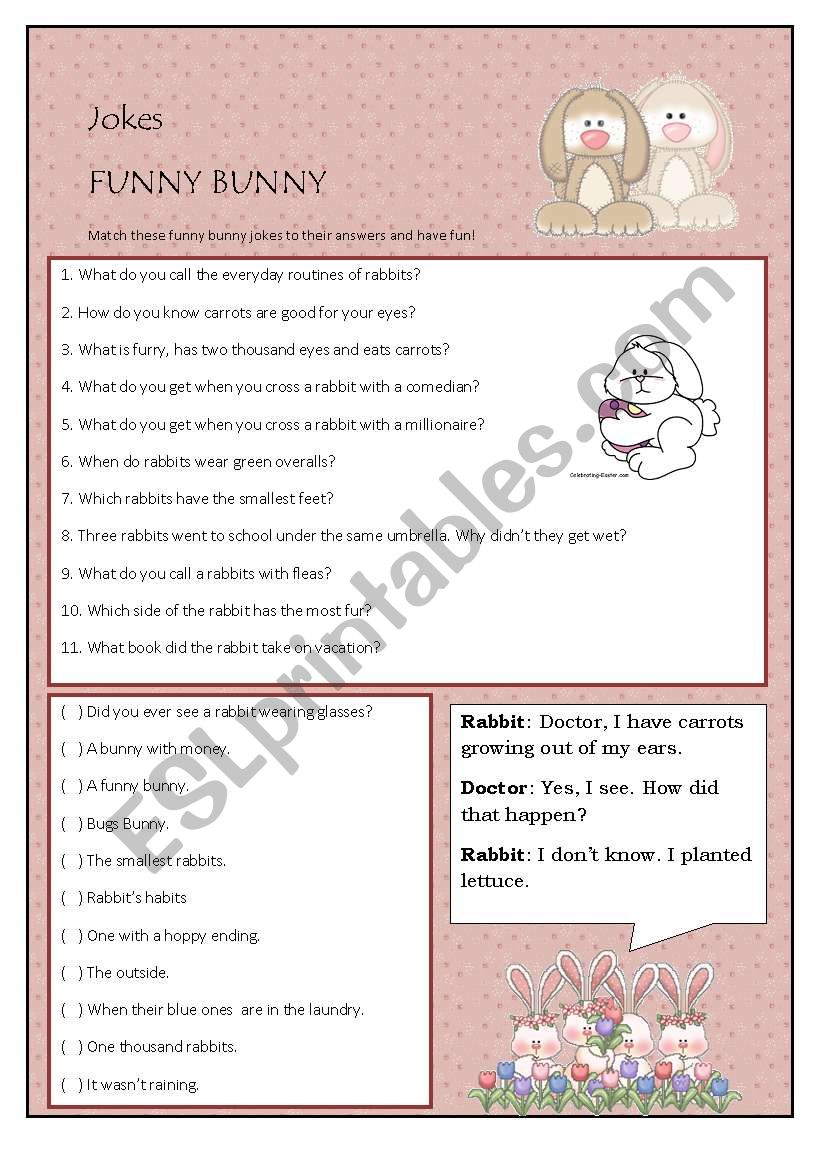 Funny Bunny Jokes worksheet