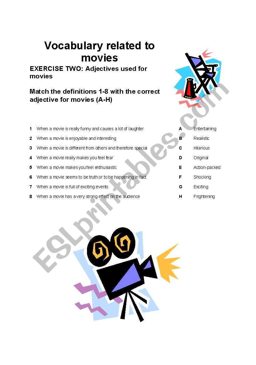 Adjectives for movies and types of movies