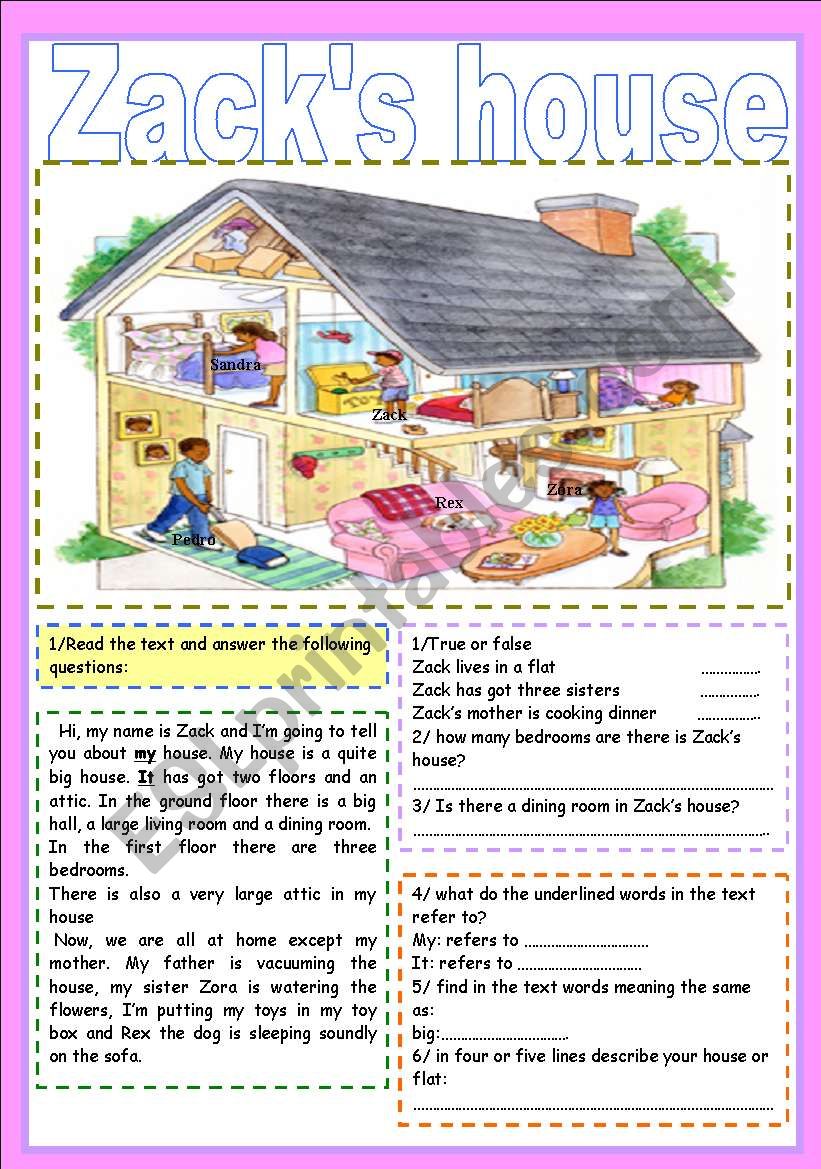 zacks house worksheet