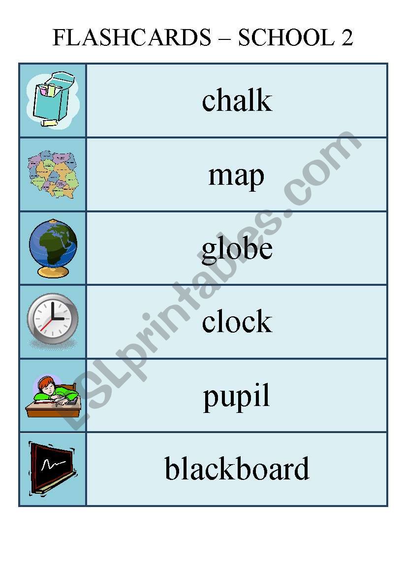 Flashcards - school 2 worksheet