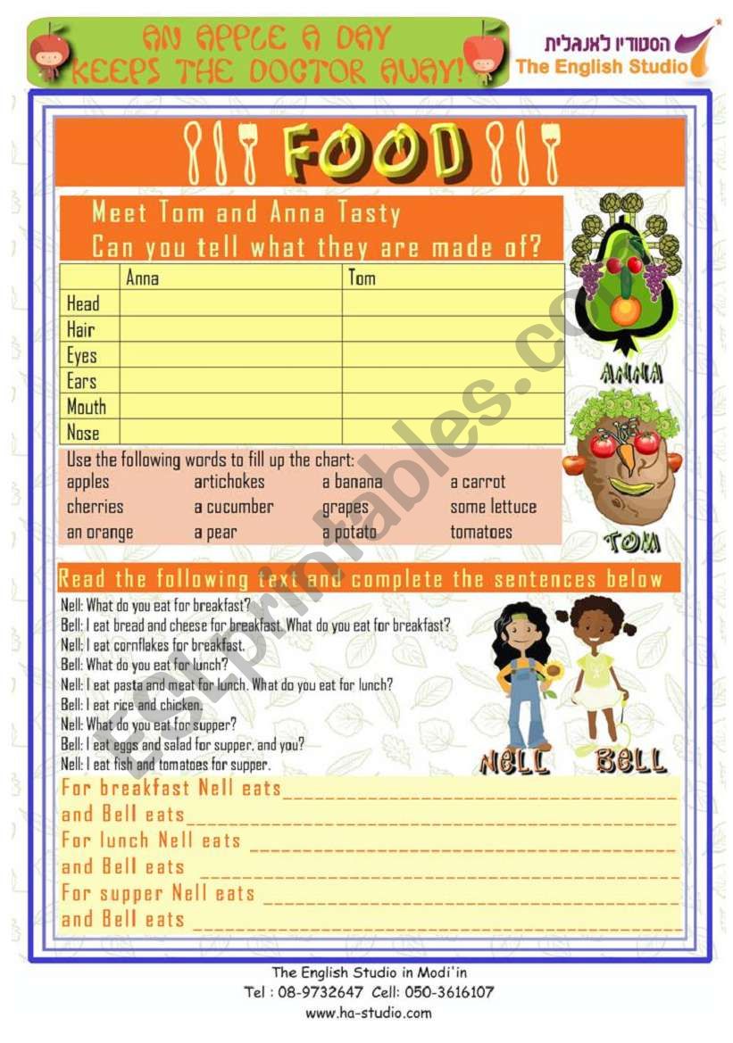 Food worksheet