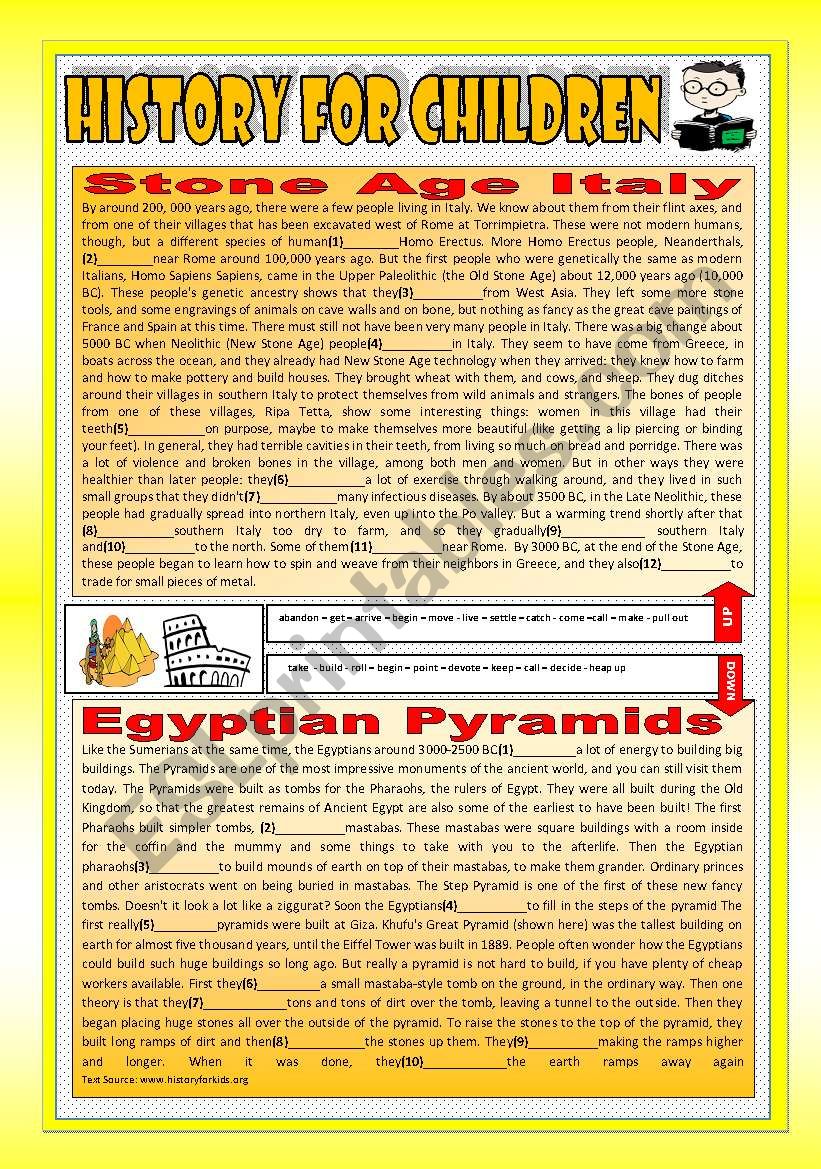 HISTORY FOR CHILDREN (!!! with ANSWER !!!) (PAST TENSE READING)