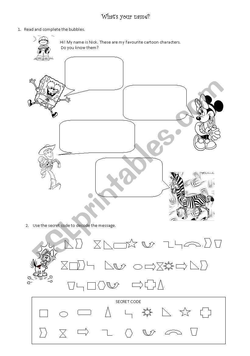 whats your name? worksheet