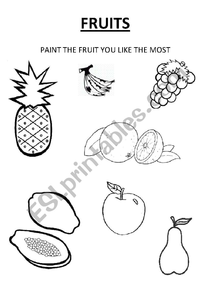 Fruits worksheet