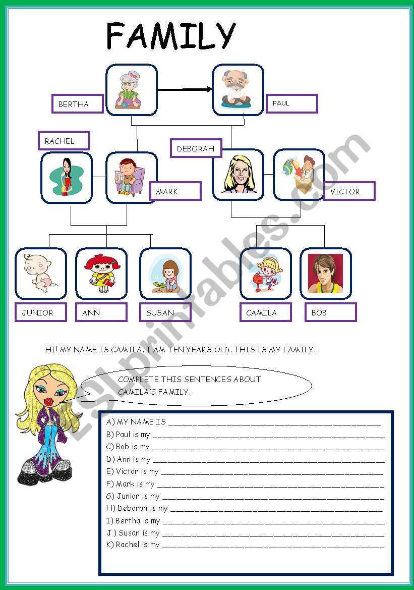 FAMILY worksheet