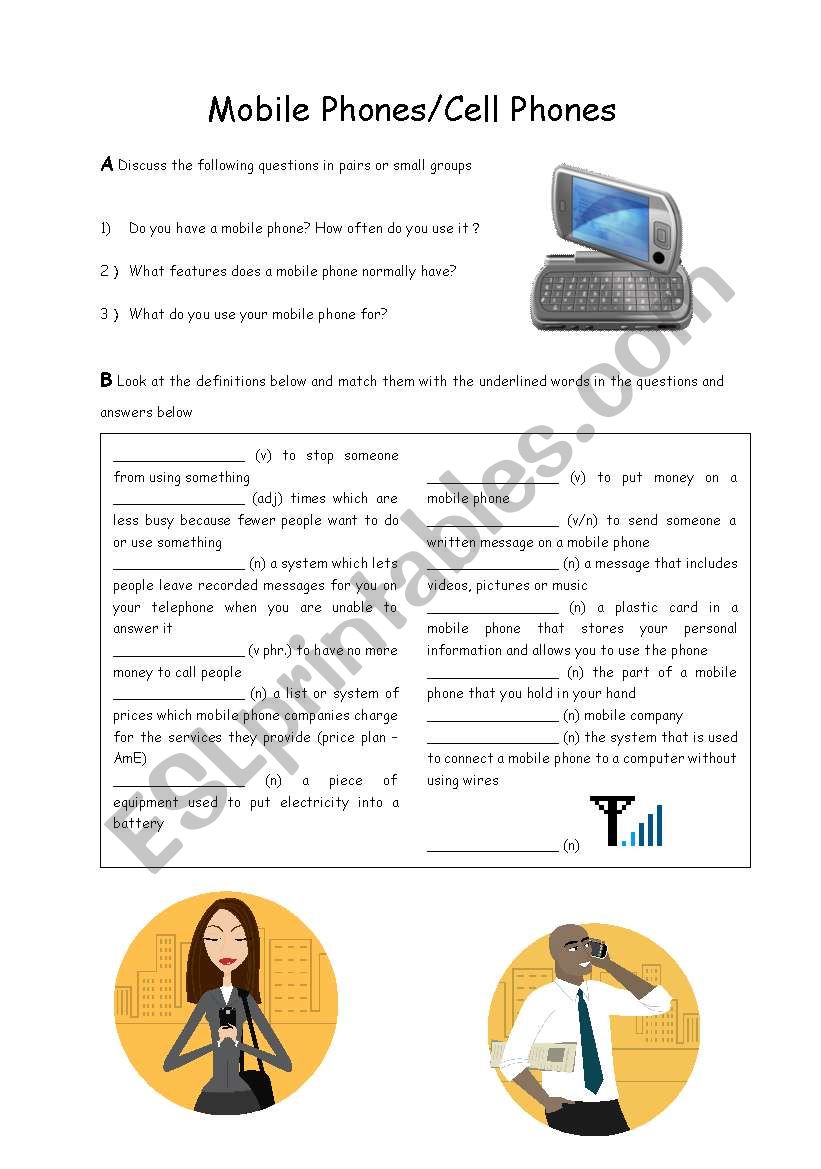 Buying a Mobile Phone worksheet