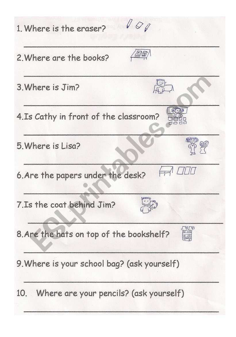 Prepositions worksheet