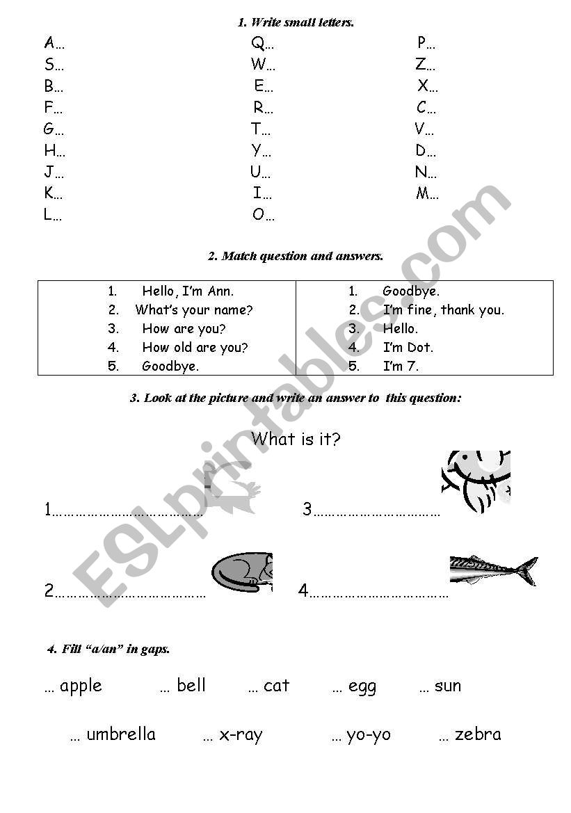 General Test worksheet
