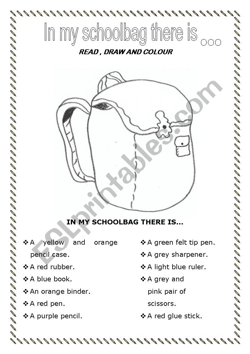 In my schoolbag... worksheet