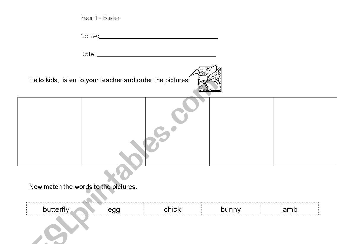 Easter sequence worksheet