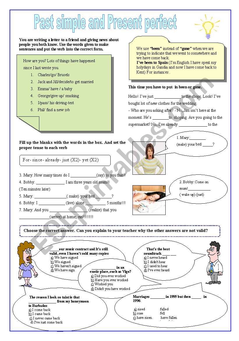 Revision: Past simple and present perfect + KEY