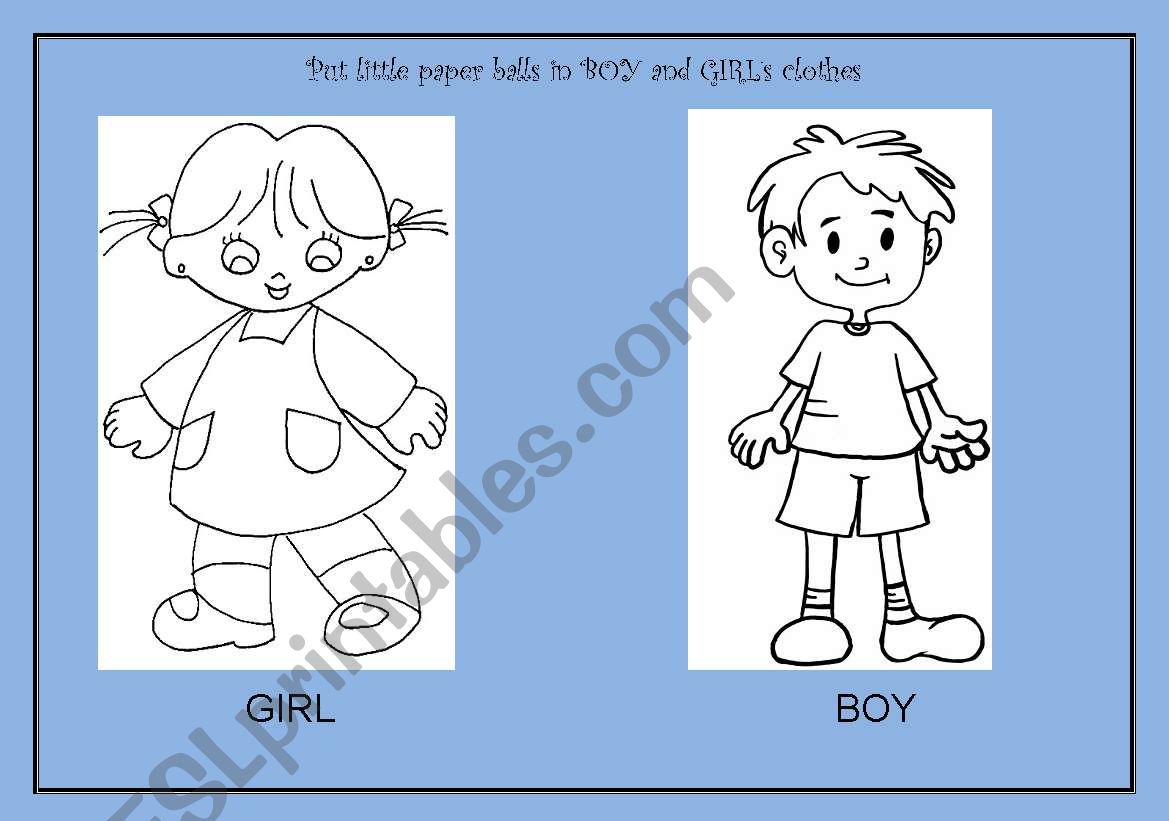 Boy and Girl worksheet
