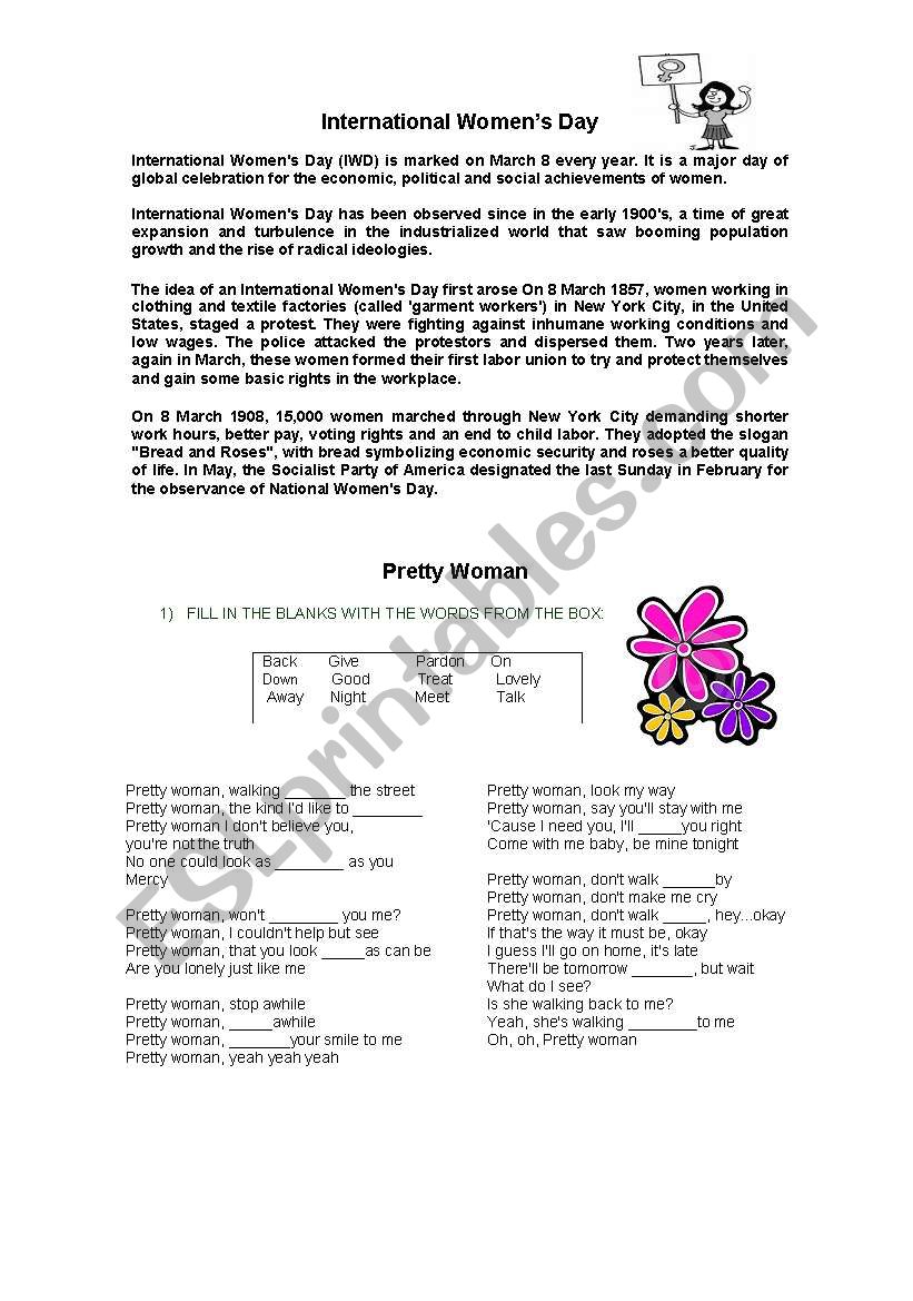 International Womens Day worksheet