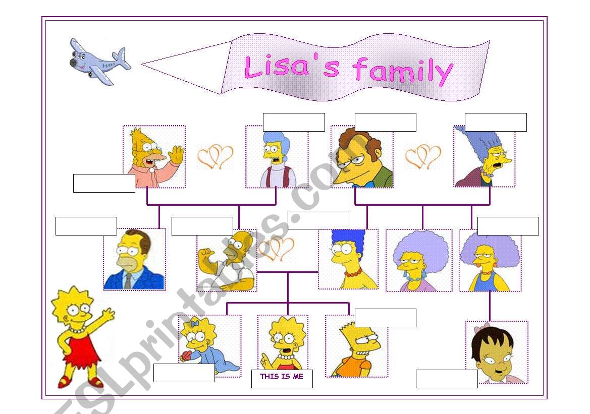 SIMPSONS FAMILY worksheet