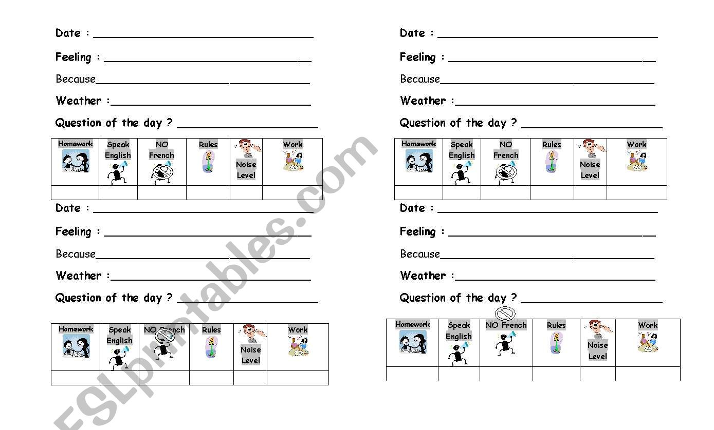 English book worksheet