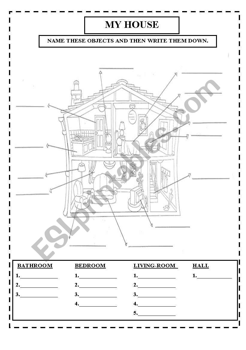 My house worksheet