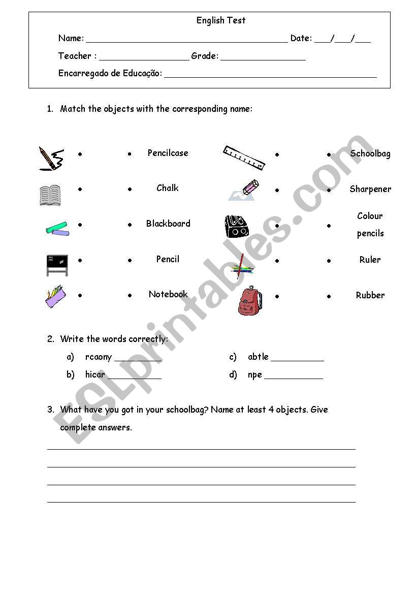 Test worksheet