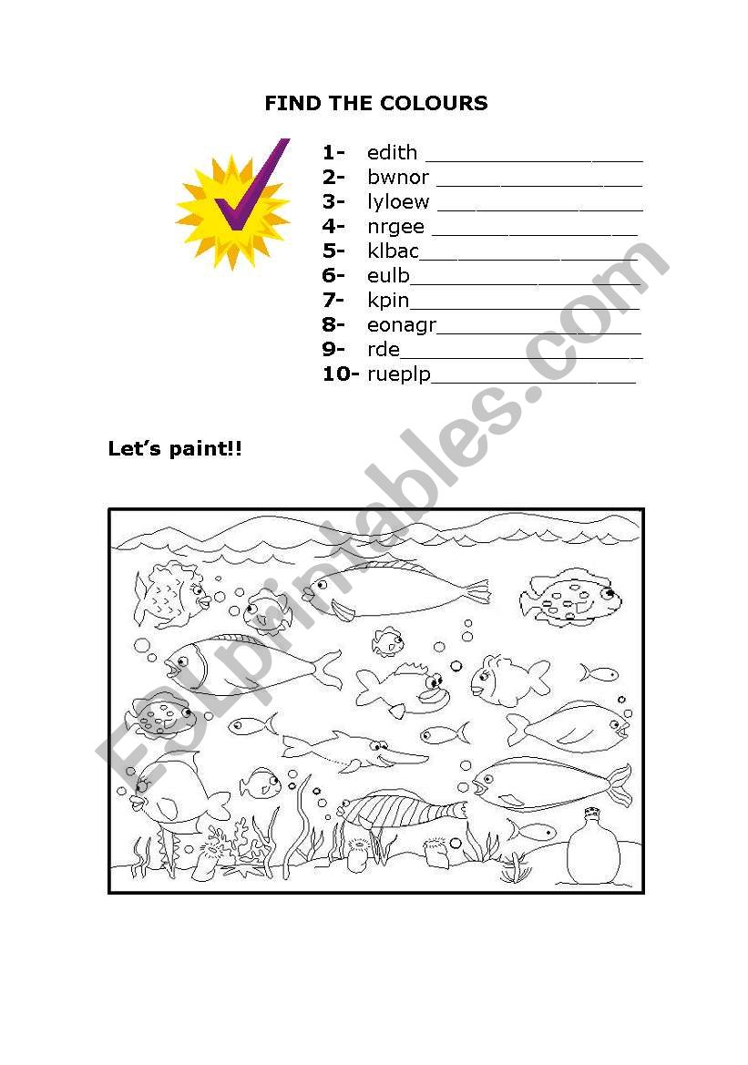 colours worksheet