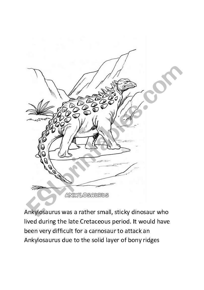 Dinosaur Unit worksheet