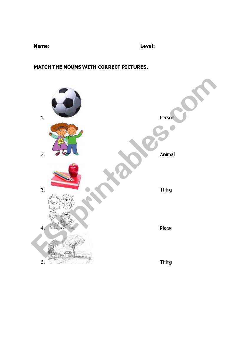 Nouns Exercise  worksheet