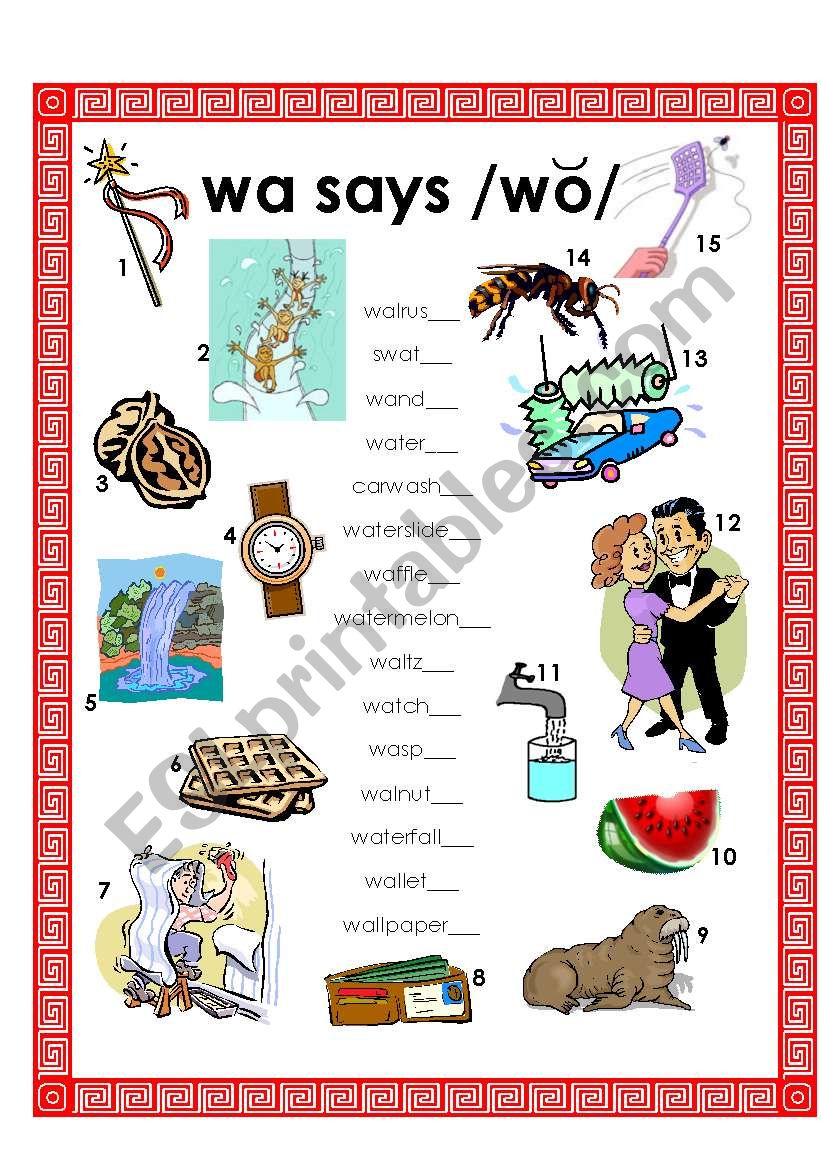 wa says /wo/ - w changes vowel sound when b4 vowel a 