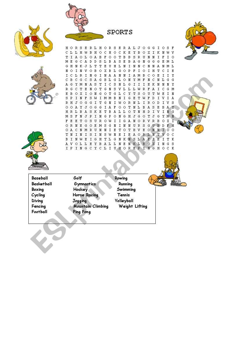 sports worksheet