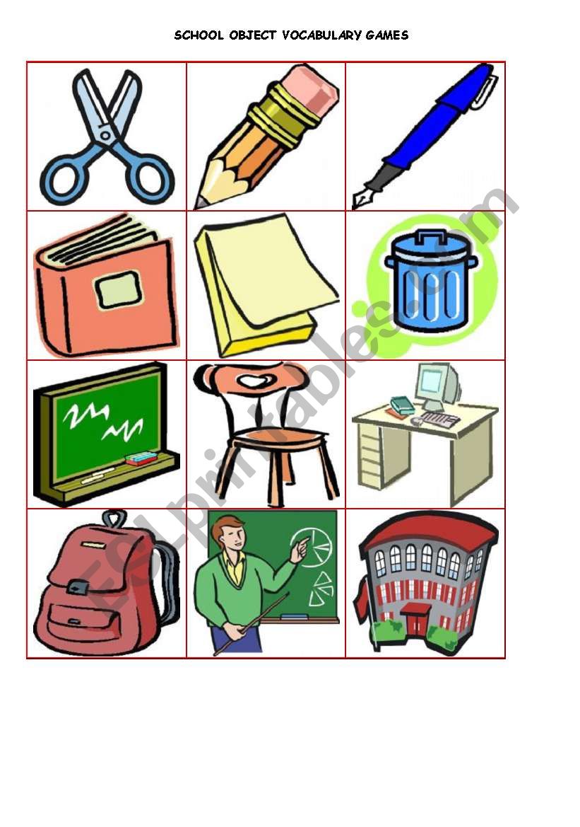 school object vocabulary games